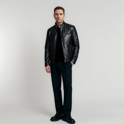 Veste en cuir respirant et sans pli
