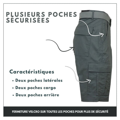 Short cargo en coton avec ceinture