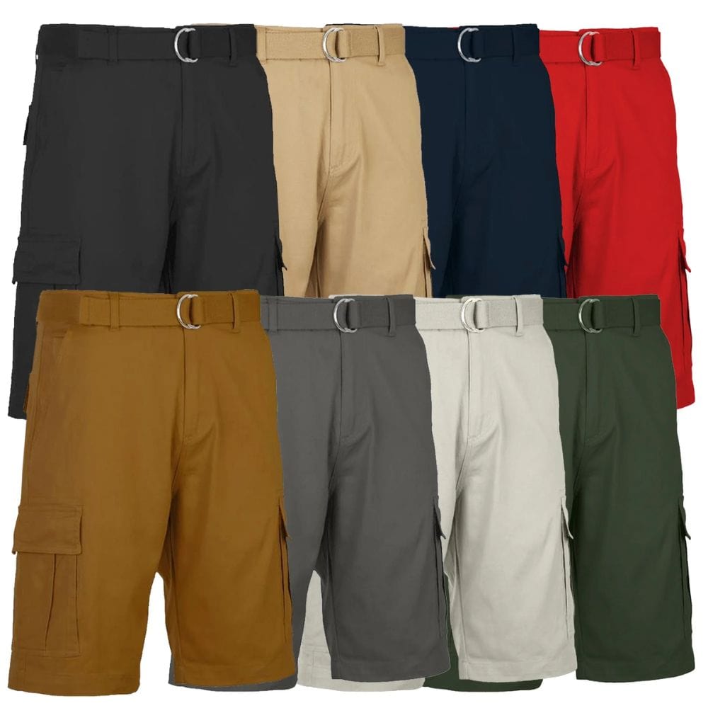 Short cargo en coton avec ceinture