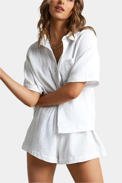 Ensemble chemise et short pour femme – Tenue d'été décontractée 2 pièces