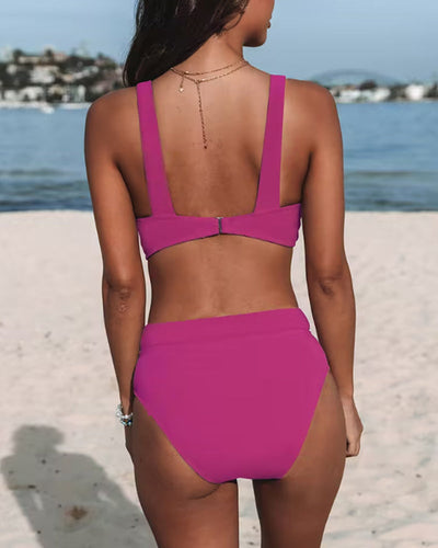 Hilary™ | Maillot de Bain Sculptant Uni à Taille Haute