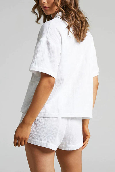 Ensemble chemise et short pour femme – Tenue d'été décontractée 2 pièces