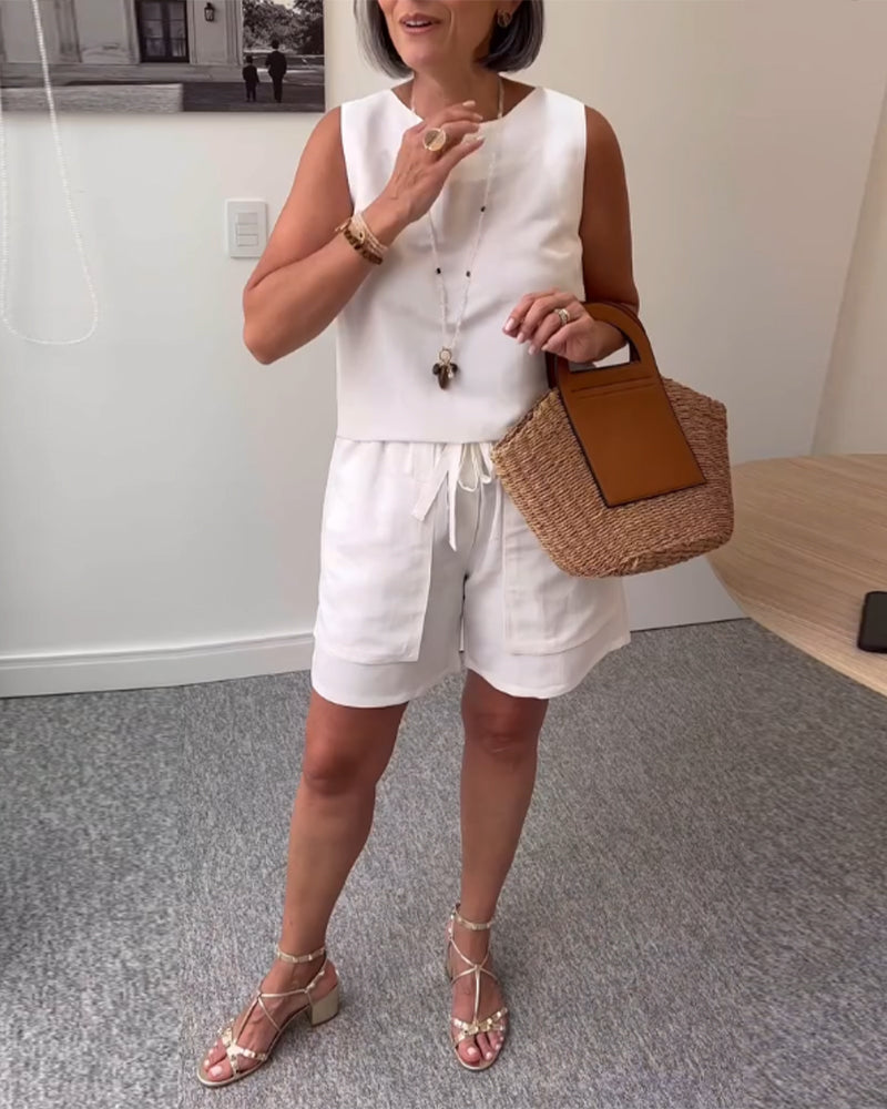 Ensemble débardeur et short pour femme – Tenue été unie chic