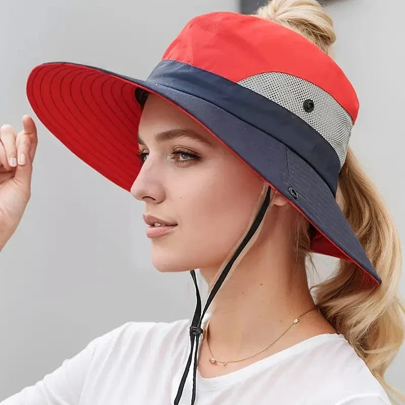 Chapeau anti-UV pour queue de cheval