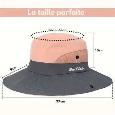 Chapeau anti-UV pour queue de cheval
