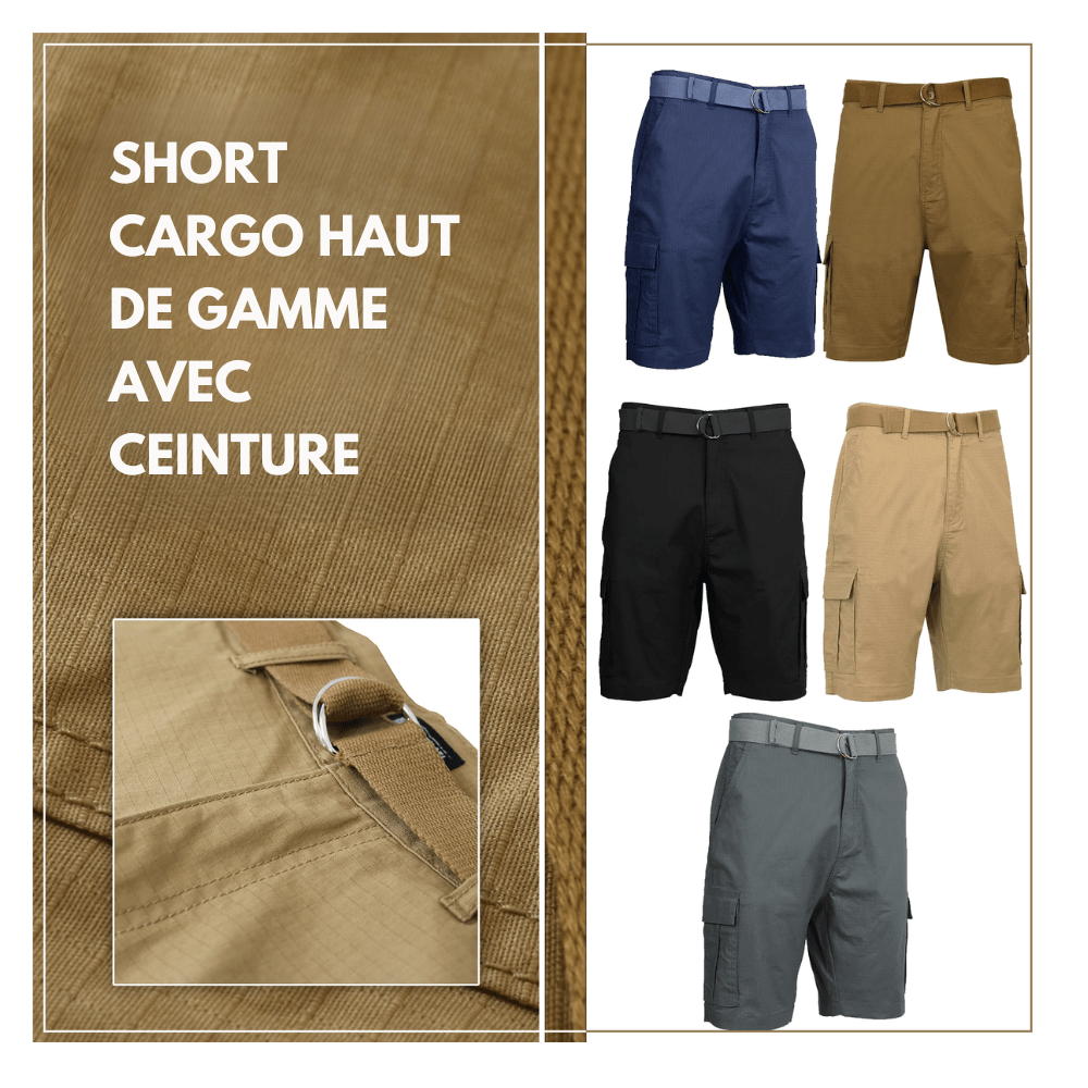 Short cargo en coton avec ceinture