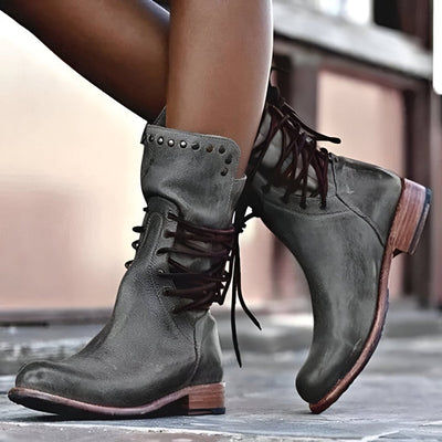 Yuri | Lace-up Leather Boots