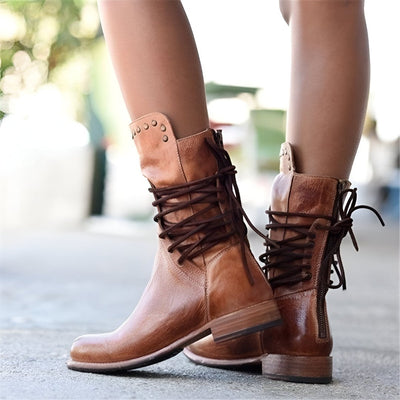 Yuri | Lace-up Leather Boots