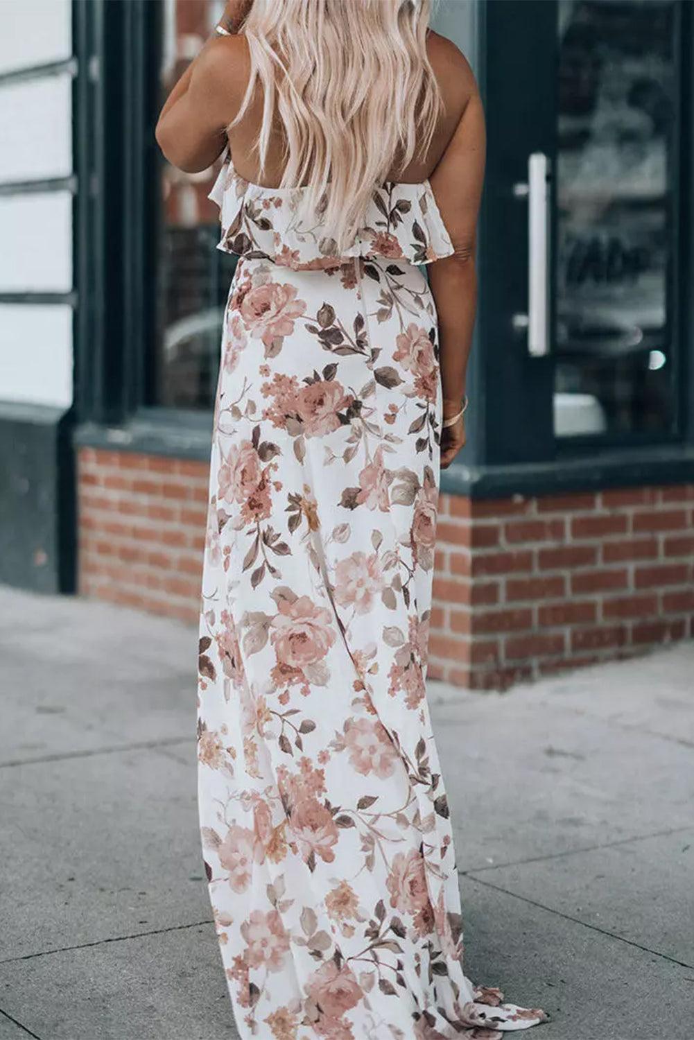 Celine™ | Robe Longue Élégante à Encolure Halter et Plis
