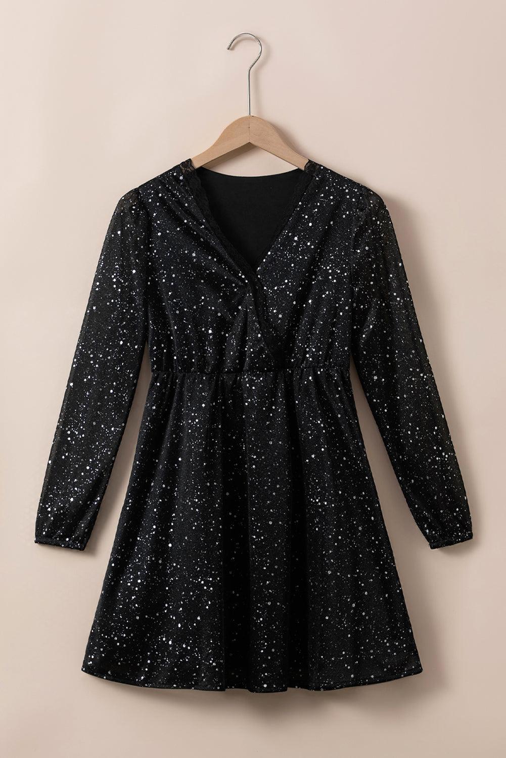 Livia™ | Robe Éblouissante en Tulle Scintillant avec Manches Longues