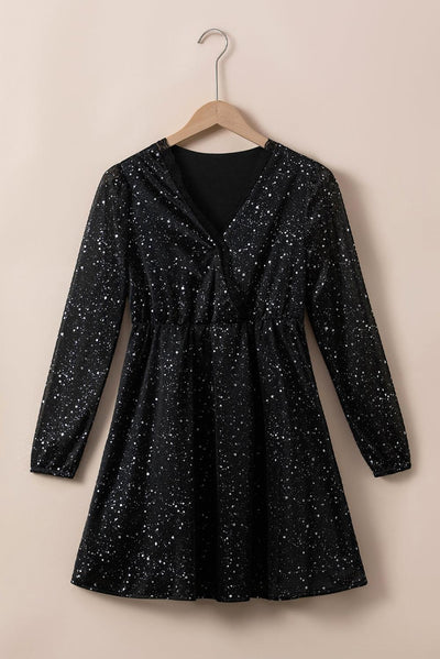 Livia™ | Robe Éblouissante en Tulle Scintillant avec Manches Longues