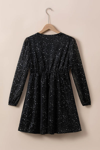 Livia™ | Robe Éblouissante en Tulle Scintillant avec Manches Longues