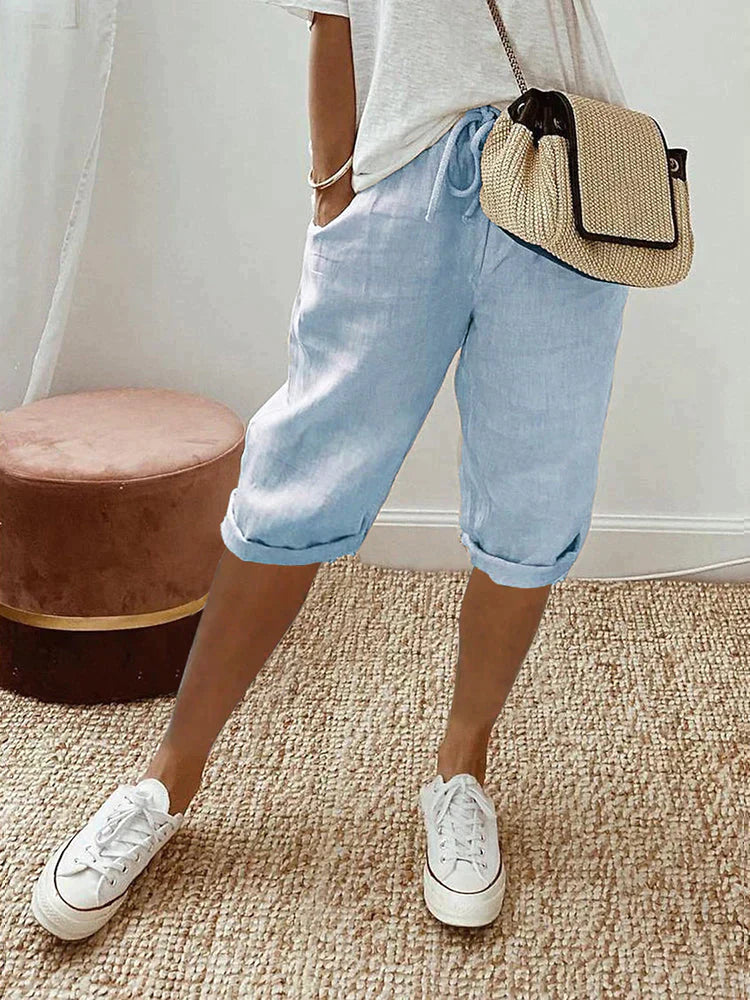 Leya | Women's cotton and linen shorts