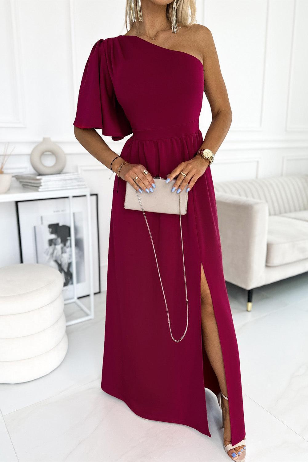 Clara™ | Robe Maxi à Manches Froncées et Fente Élégante