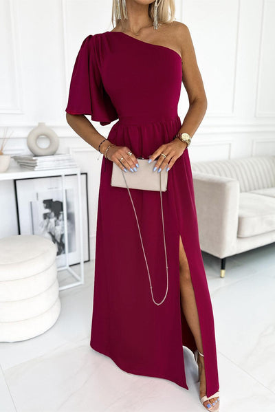 Clara™ | Robe Maxi à Manches Froncées et Fente Élégante