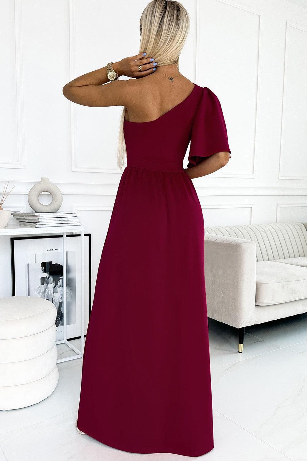Clara™ | Robe Maxi à Manches Froncées et Fente Élégante