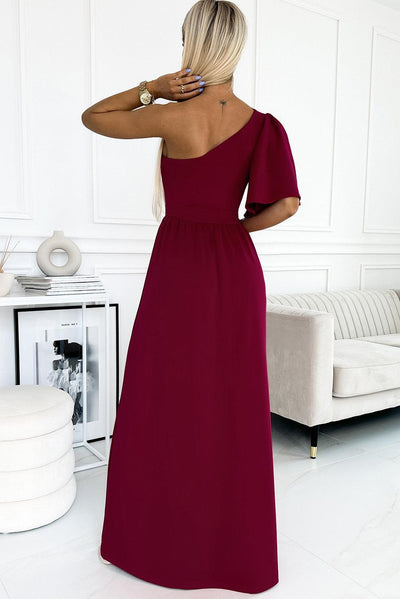 Clara™ | Robe Maxi à Manches Froncées et Fente Élégante