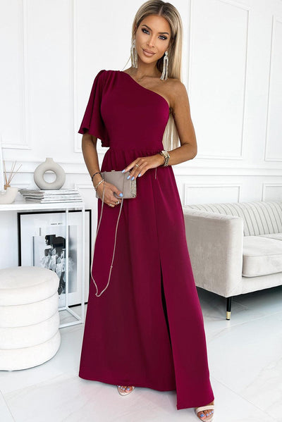 Clara™ | Robe Maxi à Manches Froncées et Fente Élégante