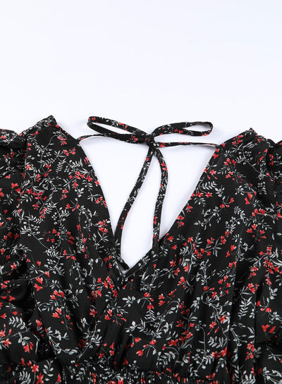 Lea™ | Top Cropped Froncé et Jupe Maxi Fleurie Élégante