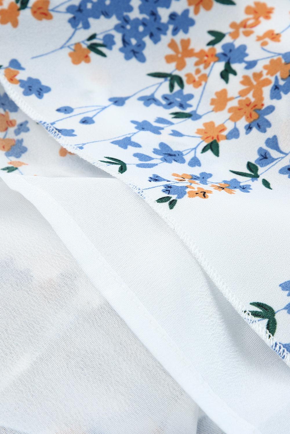 Lea™ | Top Cropped Froncé et Jupe Maxi Fleurie Élégante