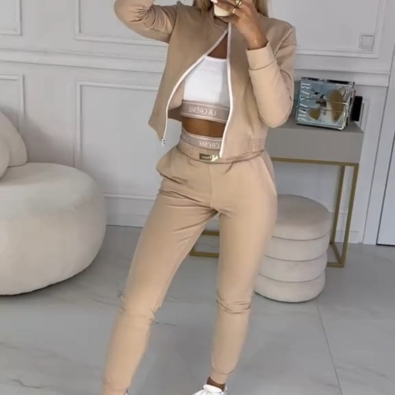 Ensemble Survêtement 3 Pièces Femme – Look Chic Sport Décontracté