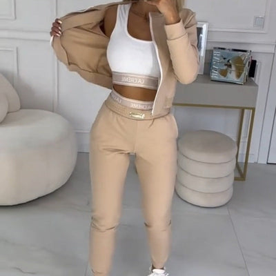 Ensemble Survêtement 3 Pièces Femme – Look Chic Sport Décontracté
