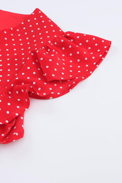 Nora™ | Robe Légère à Pois avec Décolleté en V et Manches à Volants